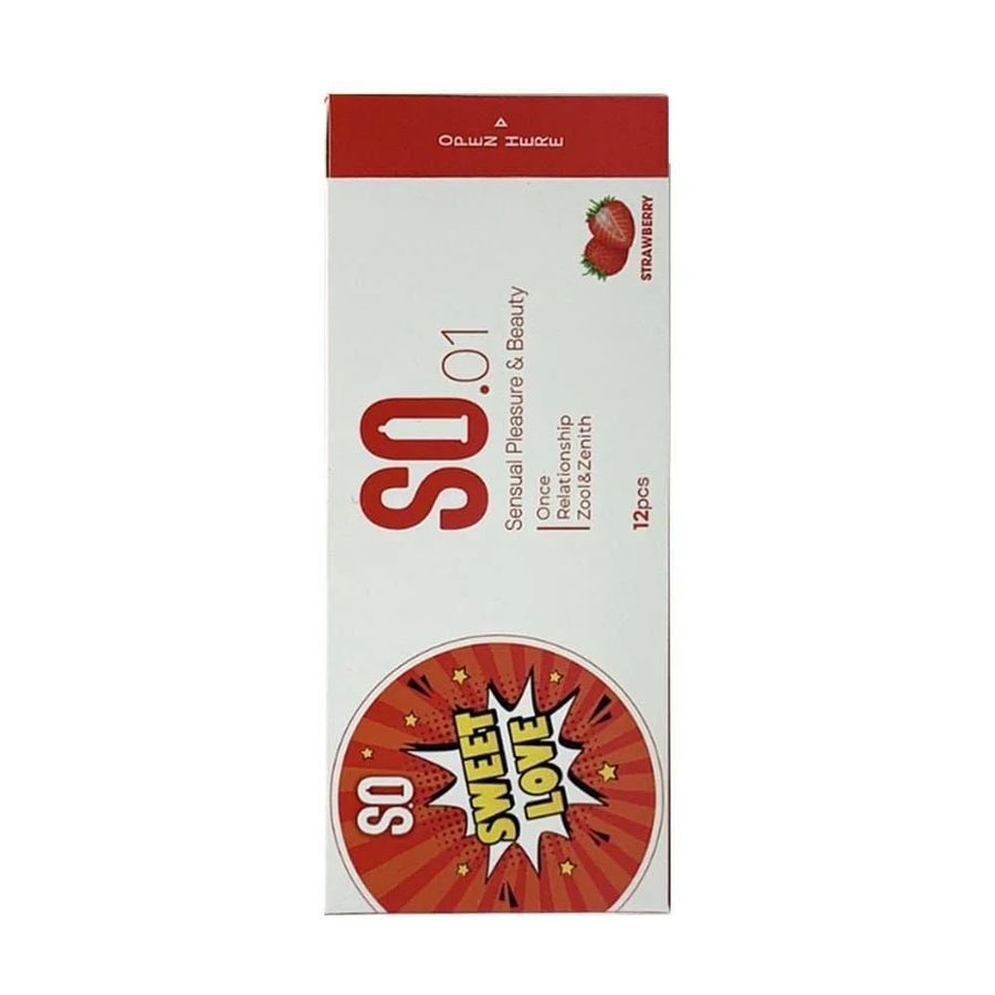 Bao cao su SO Sweet Love - Mỏng, hương dâu - Hộp 12 cái 326779