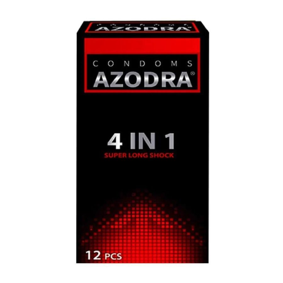 Bao cao su Azodra 4 in 1 - Kéo dài thời gian - Hộp 12 cái 326742
