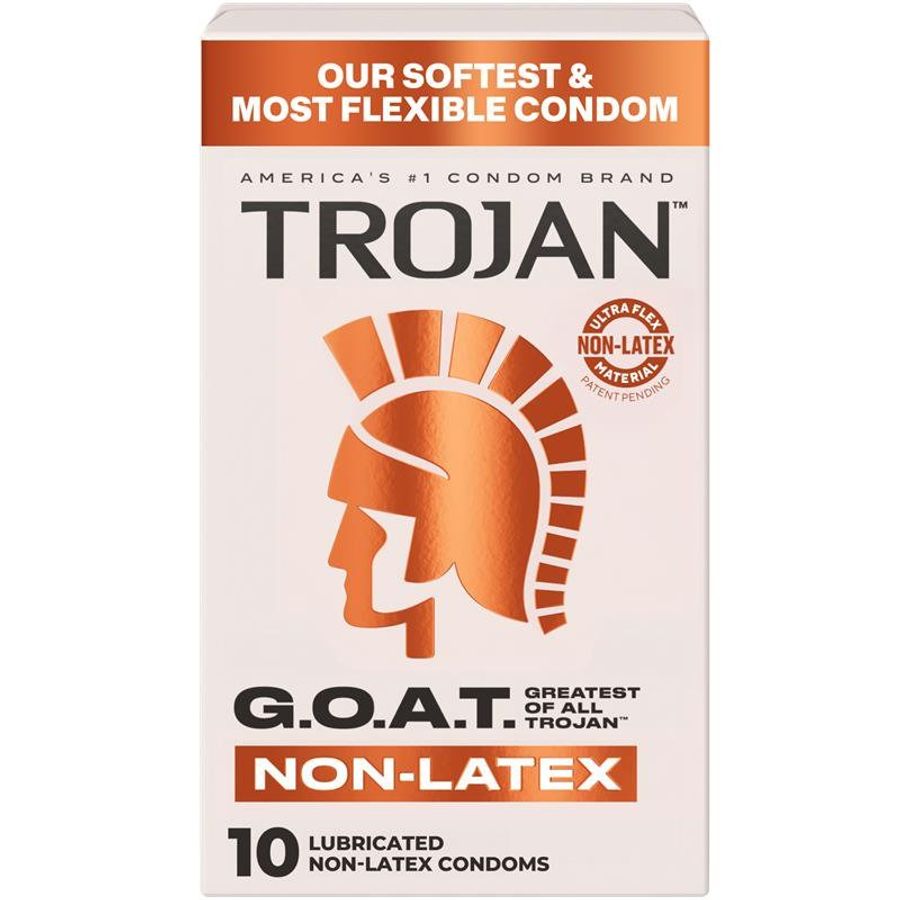 Bao cao su TROJAN G.O.A.T. NON-LATEX LUBRICATED CONDOMS Tính năng Không Mùi, Mỏng Vừa 10 Cái