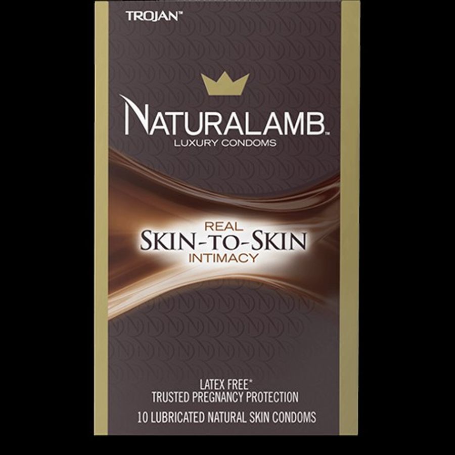 Bao cao su TROJAN™ NATURALAMB™ NON-LATEX CONDOMS Siêu Ẩm Chân Thật Nhất 10 Cái