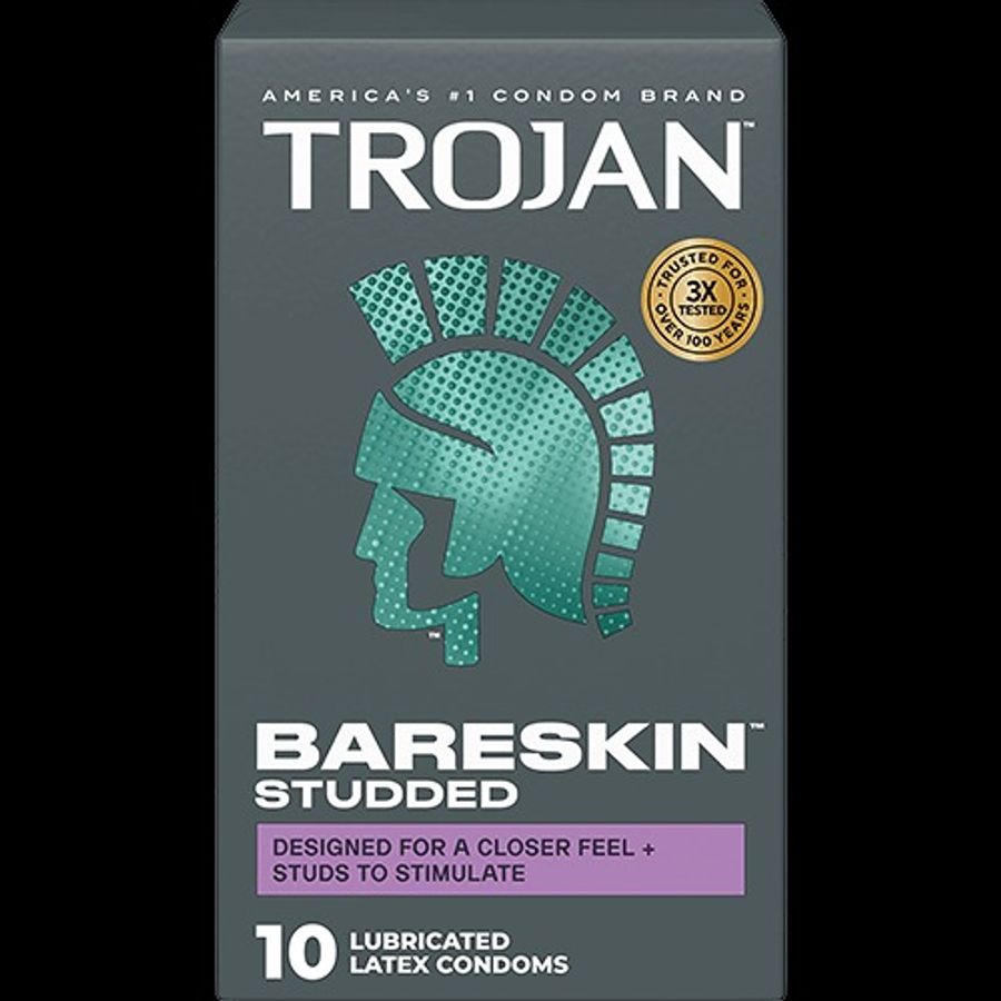 Bao cao su TROJAN™ BARESKIN™ STUDDED CONDOMS Mỏng Và Gai 10 Cái