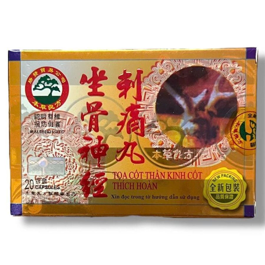 Toạ Cốt Thần Kinh Cốt Thích Hoàn - Hỗ Trợ Thần Kinh - Hộp 20 Viên Xuất Xứ Malaysia - Mã 1514