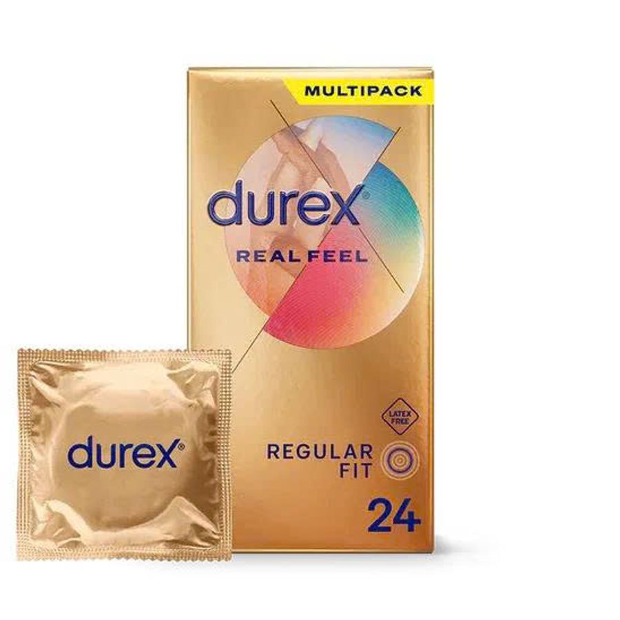 Bao cao su tạo cảm giác chân thật Durex Real Feel nhập khẩu quốc tế hộp 24 cái