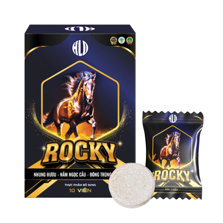 Kẹo Ngậm Cà Phê Rocky Giúp Tỉnh Táo - Sảng Khoái - 1 Hộp 10 Viên