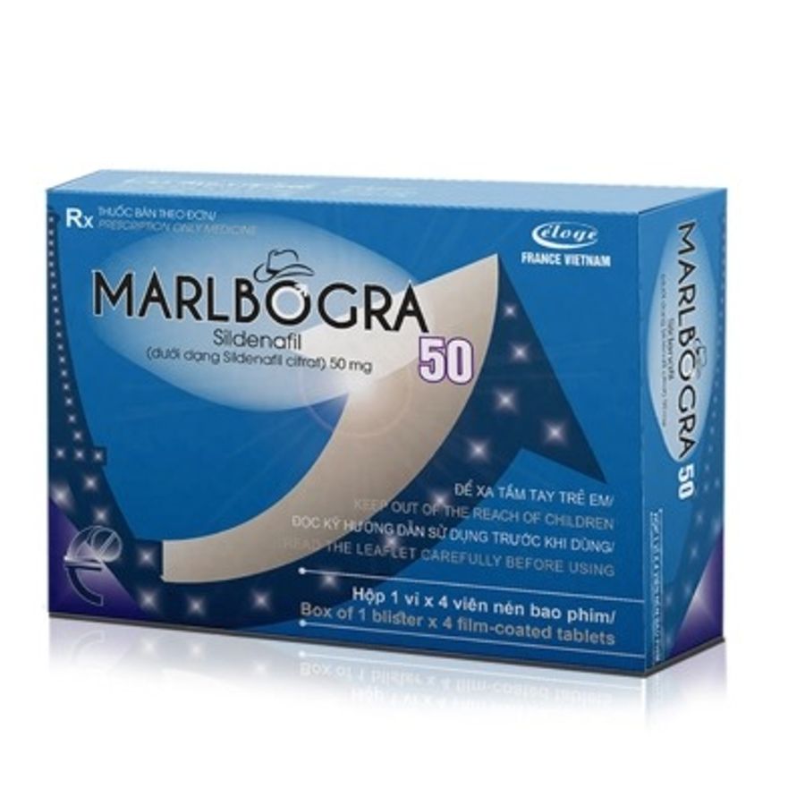Viên uống tăng cường sinh lý nam MARLBOGRA 50 hộp 1 vỉ x 4 viên chính hãng