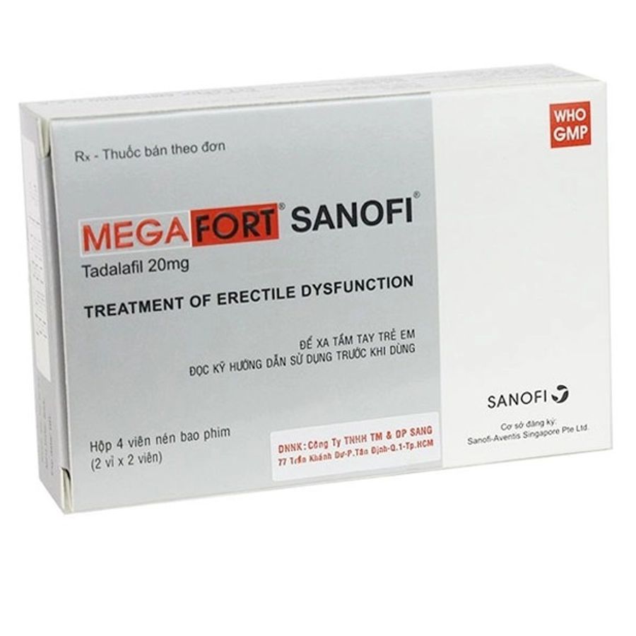 Viên uống tăng cường sinh lý nam Megafort Sanofi hộp 2 vỉ x 2 viên chính hãng