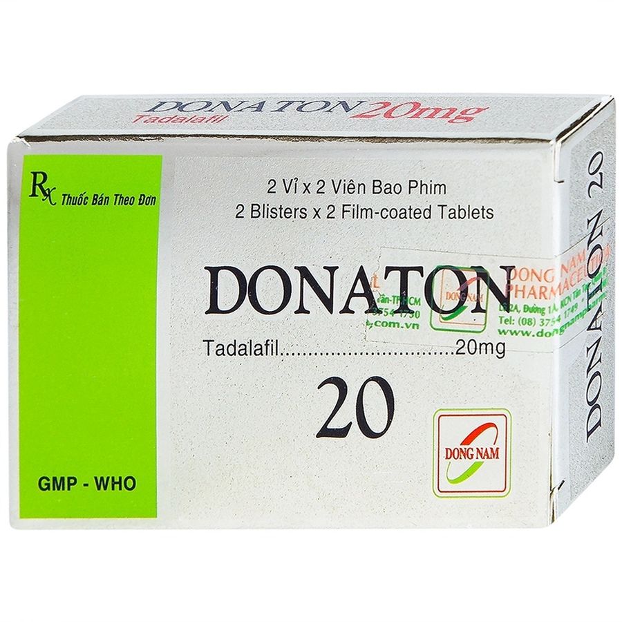 Viên uống tăng cường sinh lý nam Donaton 20 Đông Nam hộp 2 vỉ x 2 viên chính hãng