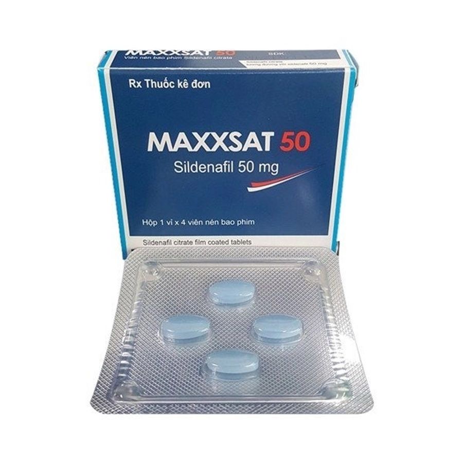 Viên uống tăng cường sinh lý nam MAXXSAT 50 hộp 1 vỉ x 4 viên chính hãng