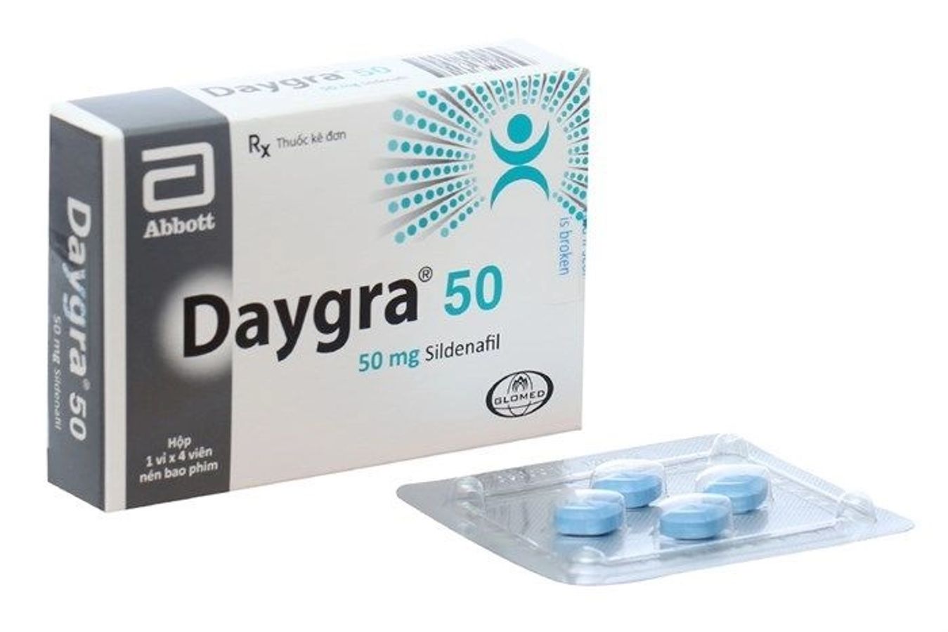 Viên uống tăng cường sinh lý nam Daygra 50 hộp 1 vỉ x 4 viên chính hãng