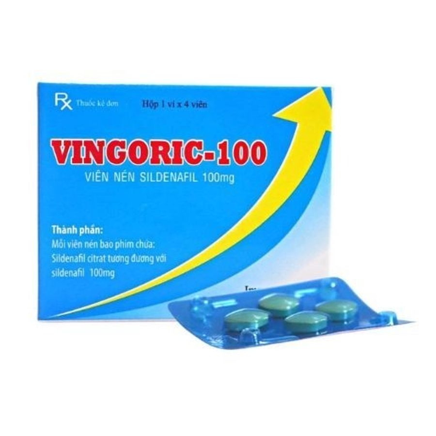 Viên uống tăng cường sinh lý nam Vingoric 100 hộp 1 vỉ x 4 viên chính hãng