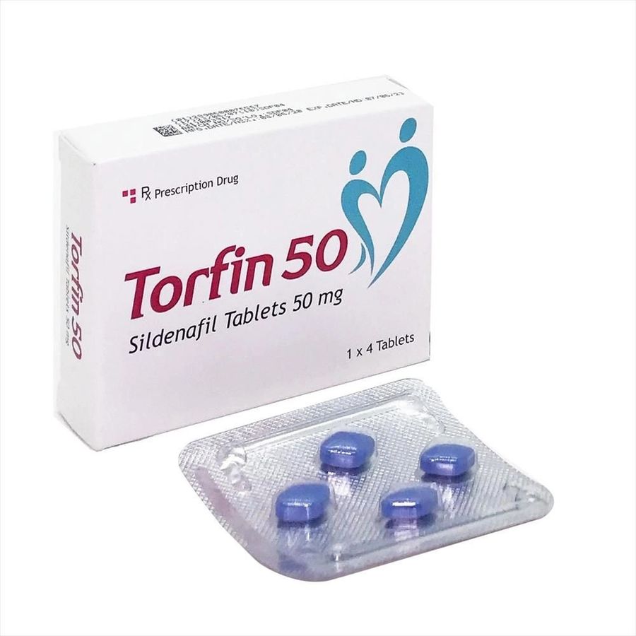 Viên uống tăng cường sinh lý nam Torfin 50mg hộp 1 vỉ x 4 viên chính hãng