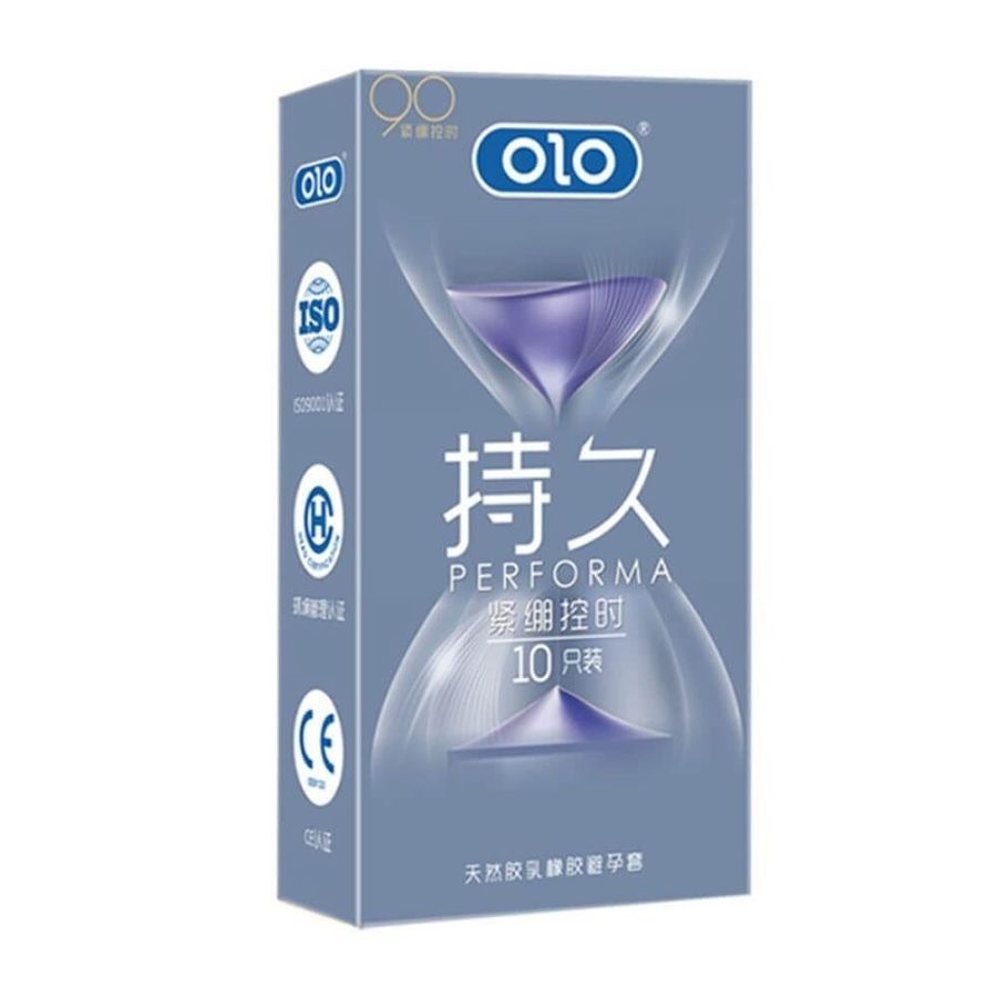 (Hộp 10 Cái) Bao cao su OLO 0.01 Đồng hồ xanh - Kéo dài thời gian, hương vani chính hãng 742832