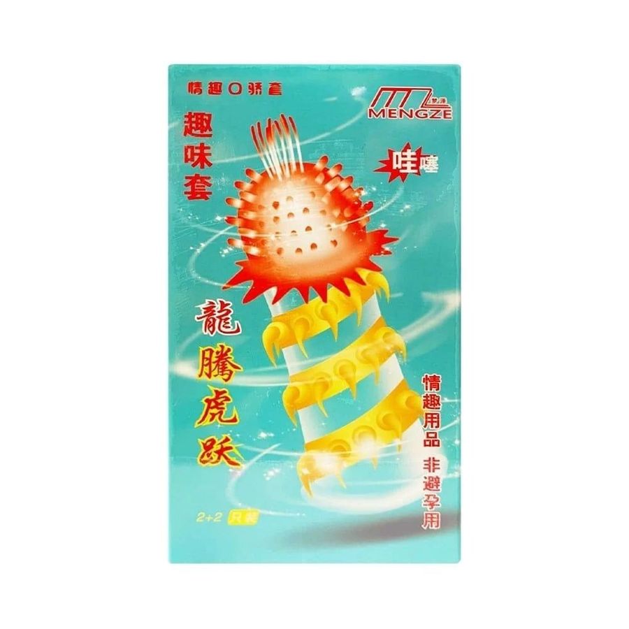 (Hộp 4 Cái) Bao cao su Mengze - Gân gai xoắn chính hãng 742812