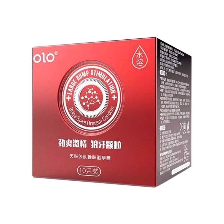 Bao cao su OLO 0.01 Large Bump Stiulation - Siêu mỏng, nóng ấm, hương vani (Hộp 10 Cái)