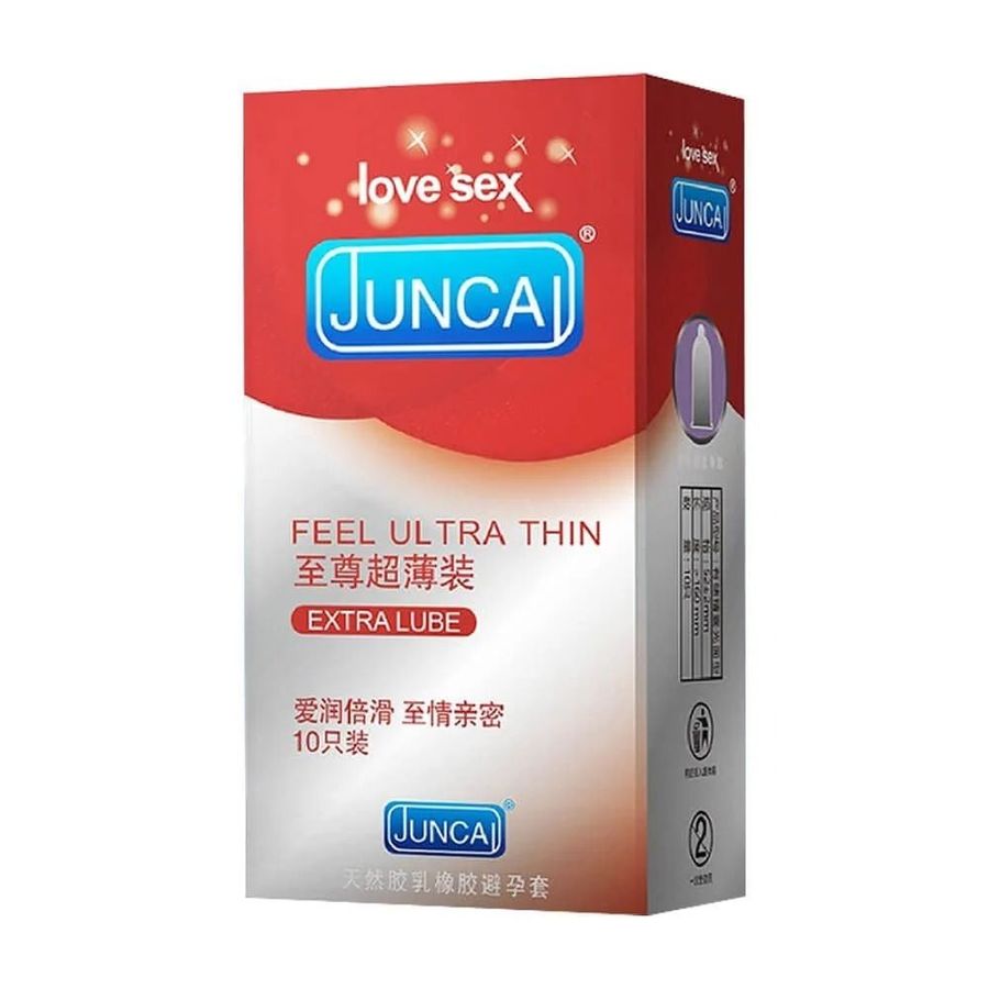 (Hộp 10 Cái) Bao cao su Juncai Feel Ultra Thin - Siêu mỏng, nhiều gel chính hãng 742664