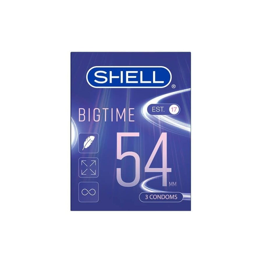 (Hộp 3 Cái) Bao cao su Shell Bigtime  - Size 54mm, siêu mỏng, chống tuột, kéo dài thời gian chính hãng 742484