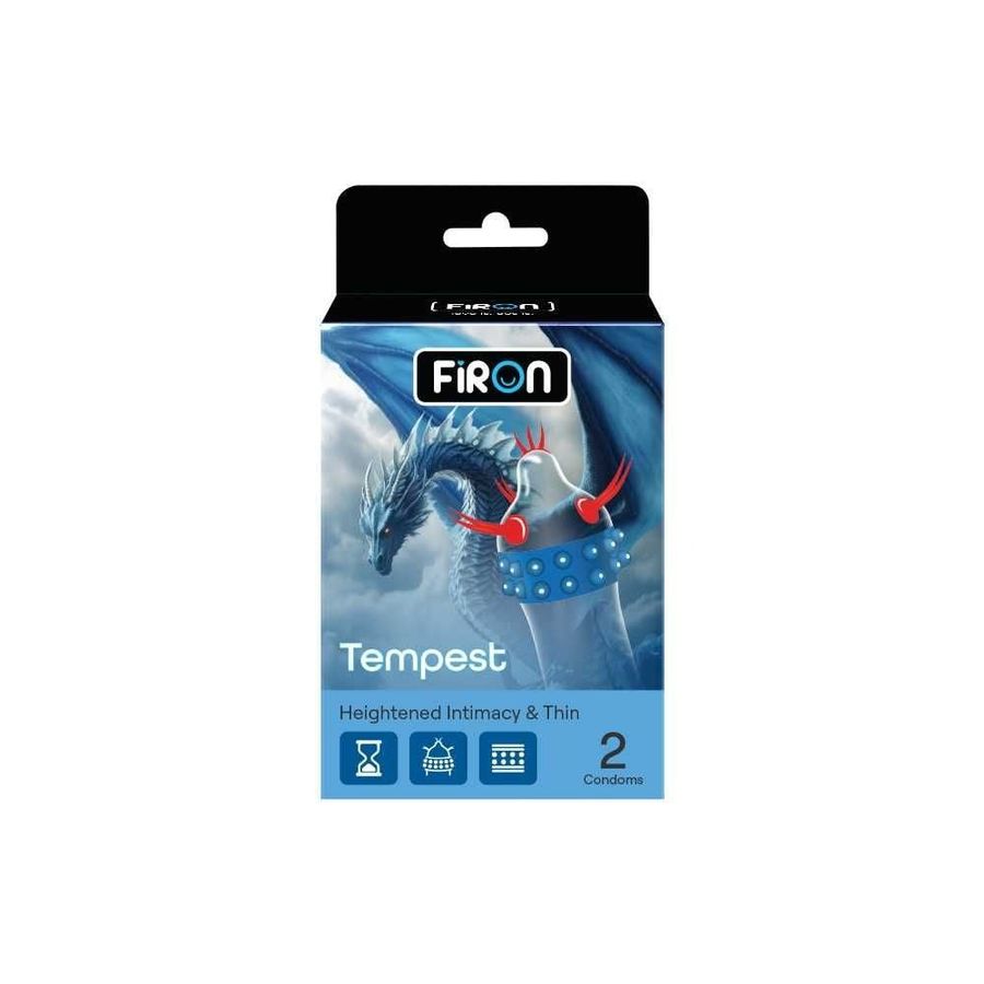 (Combo 2 Cái) Bao cao su Firon Tempest - Hộp 1 bao gai, 2 vòng bi siêu lớn + 1 bao Firon Rush chính hãng 742467
