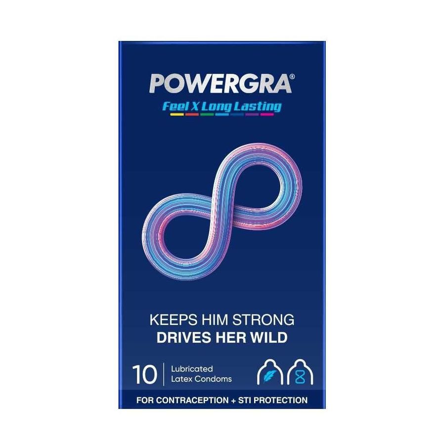 (Hộp 10 Cái) Bao cao su Powergra Feel X - Siêu mỏng, kéo dài, hương nhân sâm chính hãng 742465
