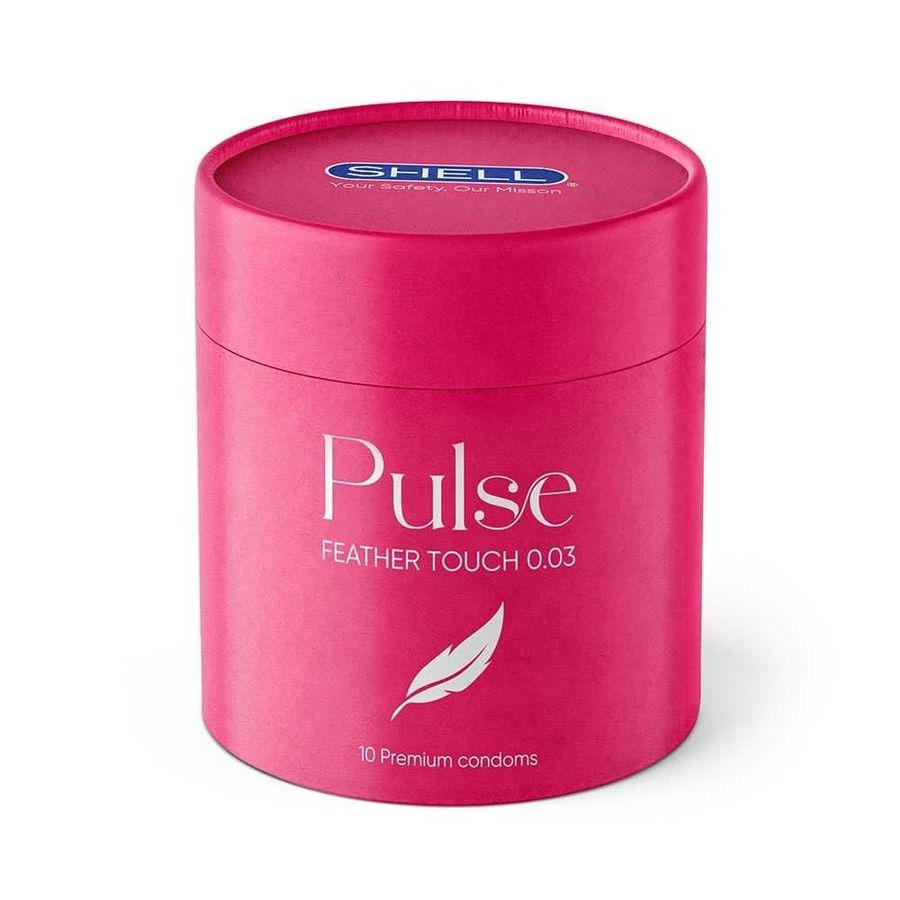 (Hộp 10 Cái) Bao cao su Shell Pulse Feather Touch 0.03 - Hương nước hoa cao cấp, siêu mỏng chính hãng 742453