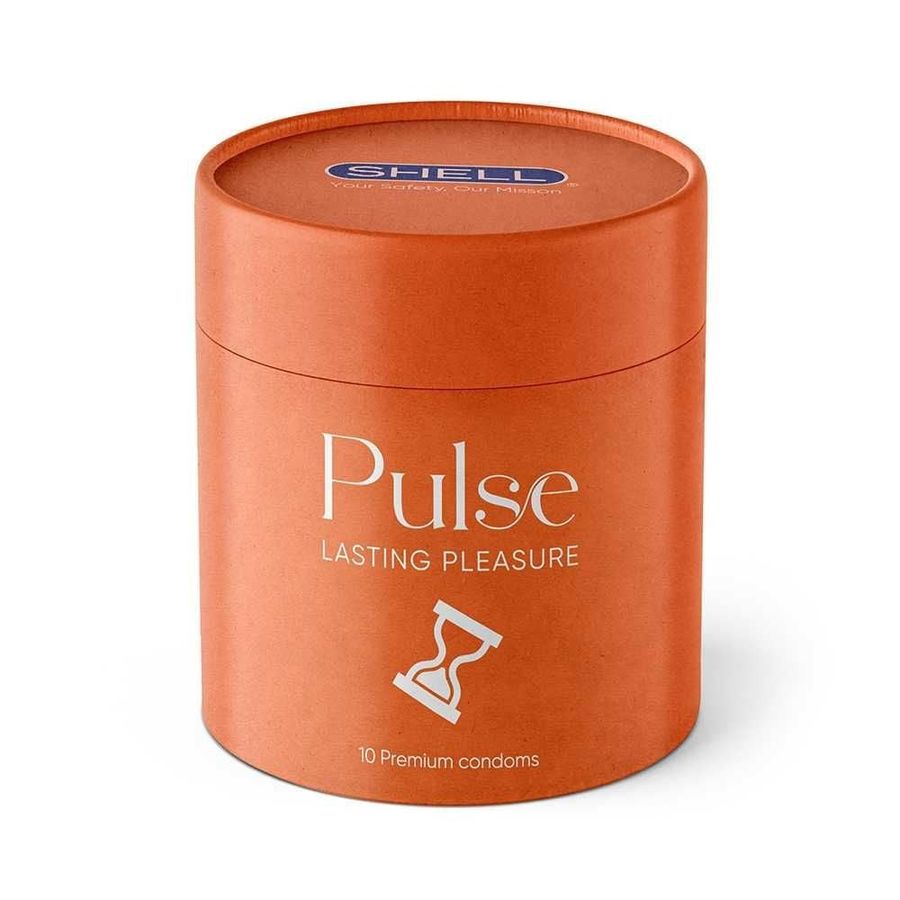 (Hộp 10 Cái) Bao cao su Shell Pulse Lasting Pleasure - Hương nước hoa cao cấp, gân nổi, kéo dài thời gian chính hãng 742451