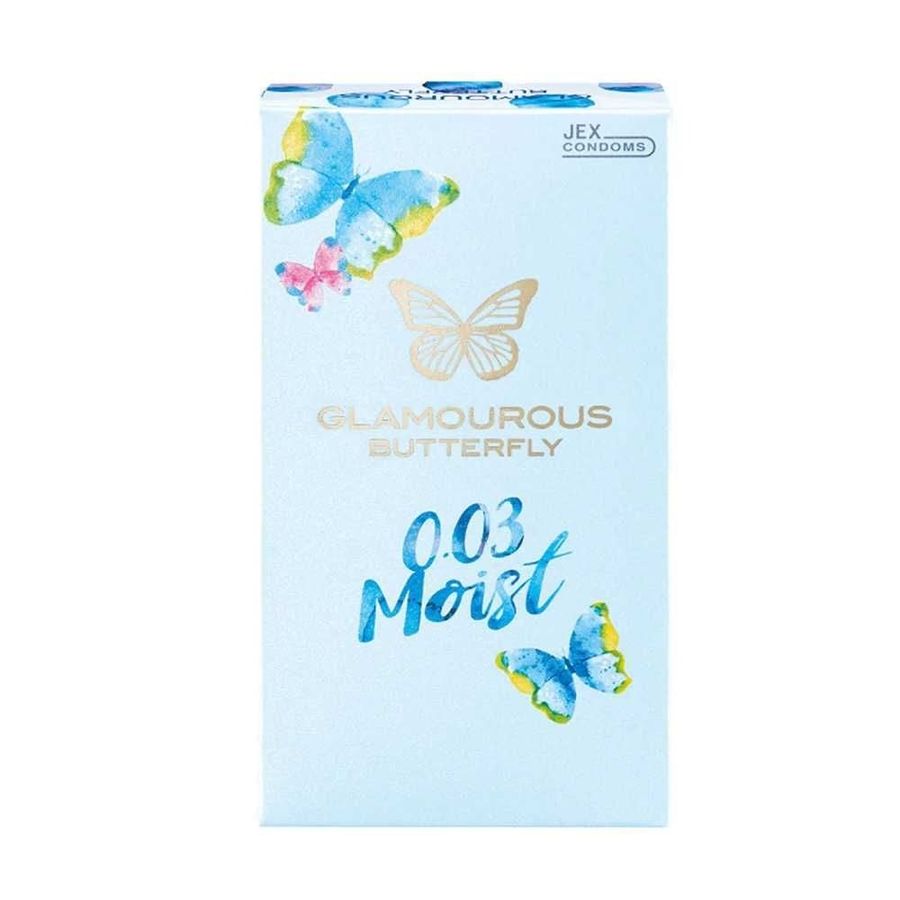 (Hộp 10 Cái) Bao cao su JEX Glamourous Butterfly 0.03 Moist - Siêu mỏng, vừa vặn, nhiều gel chính hãng 742444