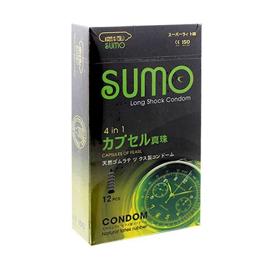 (Hộp 12 Cái)  Bao Cao Su Sumo Nhật Bản 4in1 Có Gai Chính Hãng 742216