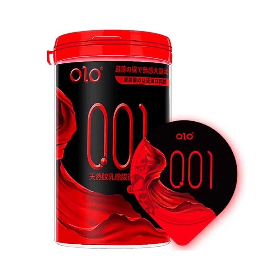 (Hộp 10 Cái) Bao Cao Su OLO 0.01 Đỏ Ống Tròn – Siêu Mỏng, Nóng Ấm 10s Chính Hãng 742148