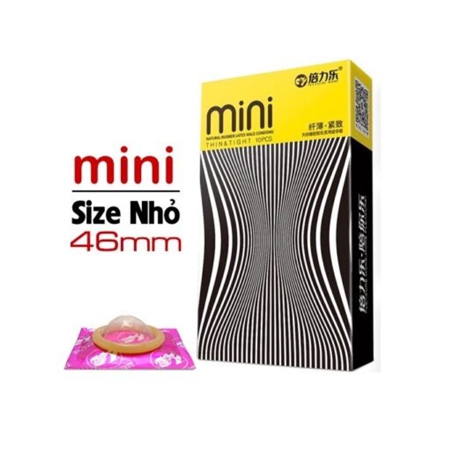 (Chính hãng)  Bao Cao Su HBM Mini Thin Size Nhỏ 46mm, Siêu Mỏng Nhiều Gel – Hộp 10 CáiCao cấp 742005