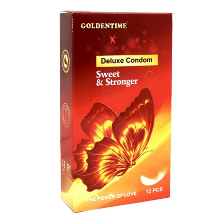 Bao Cao Su Goldentime Sweet & Stronger “Bướm đỏ” Hộp 12 Cái
