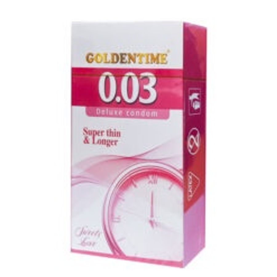 Bao Cao Su Goldentime 0.03 Super Thin & Longger Siêu Mỏng (Hộp 12 Cái)