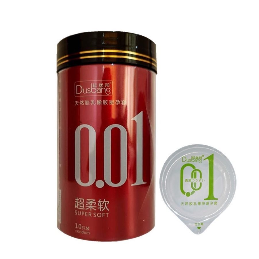 (Hộp 10 Cái) Bao Cao Su Dusbang 0.01 Lon Đỏ Chính Hãng 741965