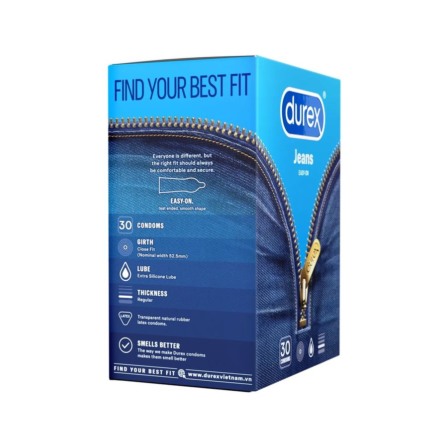 Bao Cao Su Durex Jeans (Hộp 30 Cái) 