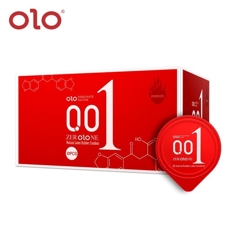 (Hộp 10 Cái) Bao Cao Su 0.01 Olo Đỏ Siêu Mỏng, Siêu Truyền Nhiệt Chính Hãng 741898