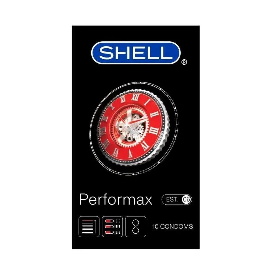 (Hộp 10 Cái) Bao cao su dành cho nam giới, hương dâu Shell Performax Chính Hãng 741607