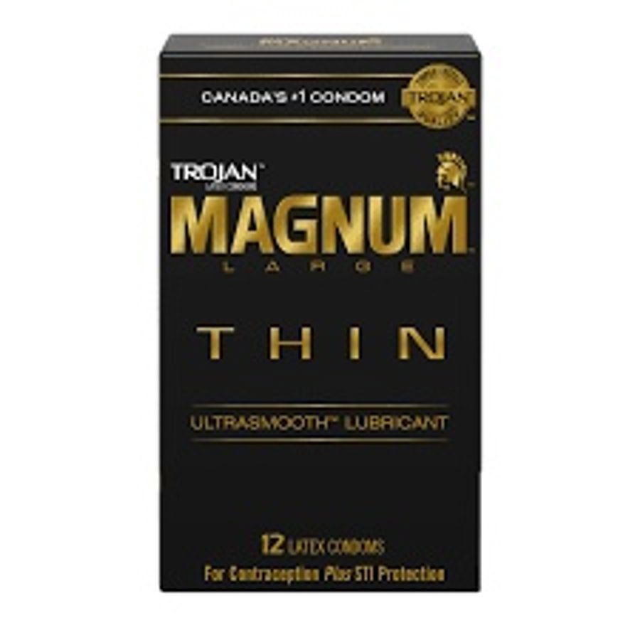 (Hộp 12 Cái) Bao cao su sieu mỏng size lớn Trojan Magnum Thin Chính hãng 741590
