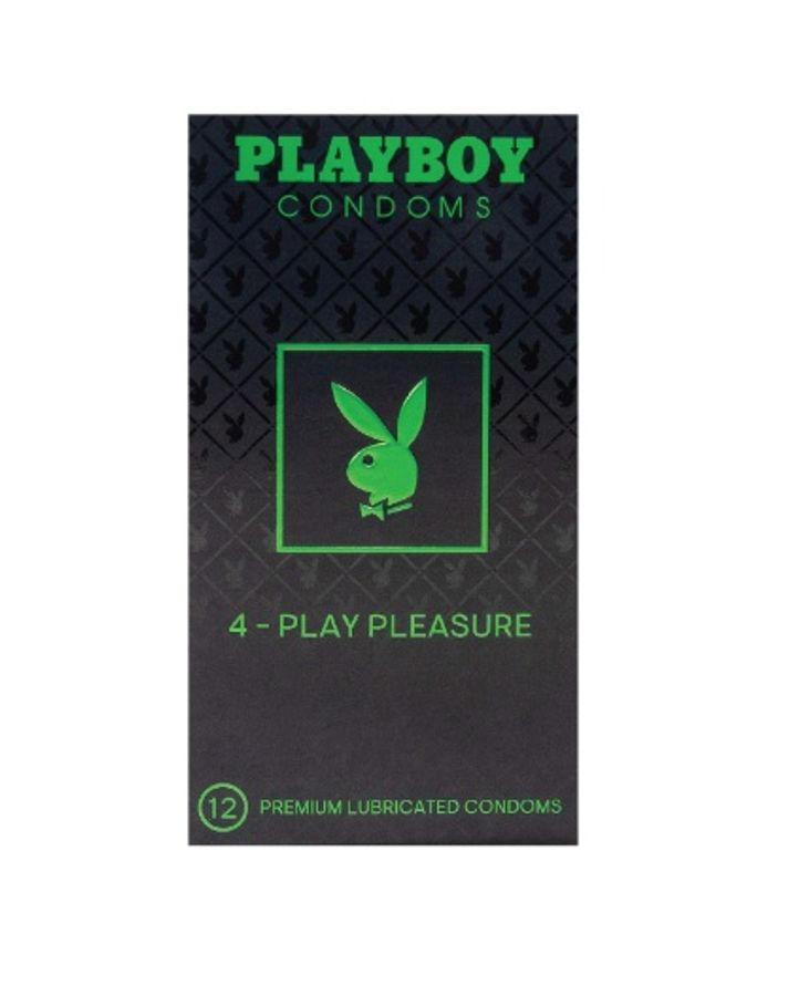 (Hộp 12 Cái) Playboy 4 Play Pleasure - Bao cao su gân, gai, bạc hà, cung cấp nhiều gel chính hãng 741554