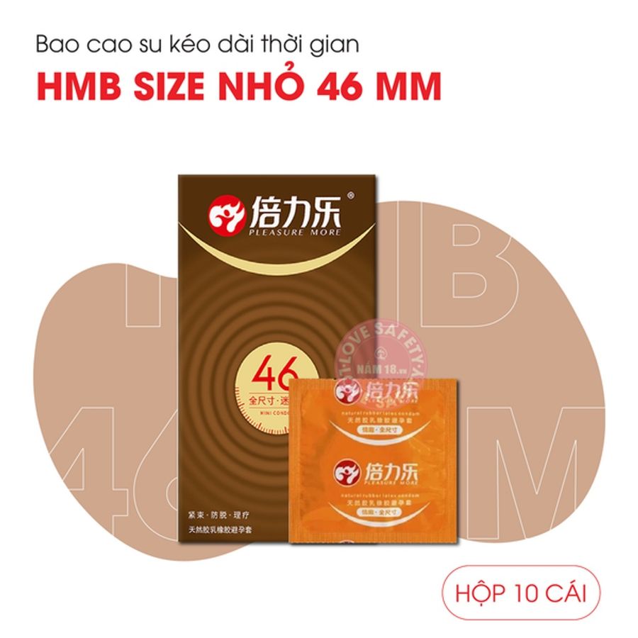 (Hộp 10 Cái) Bao Cao Su Size Nhỏ 46mm HBM Chính Hãng Chính hãng 741261