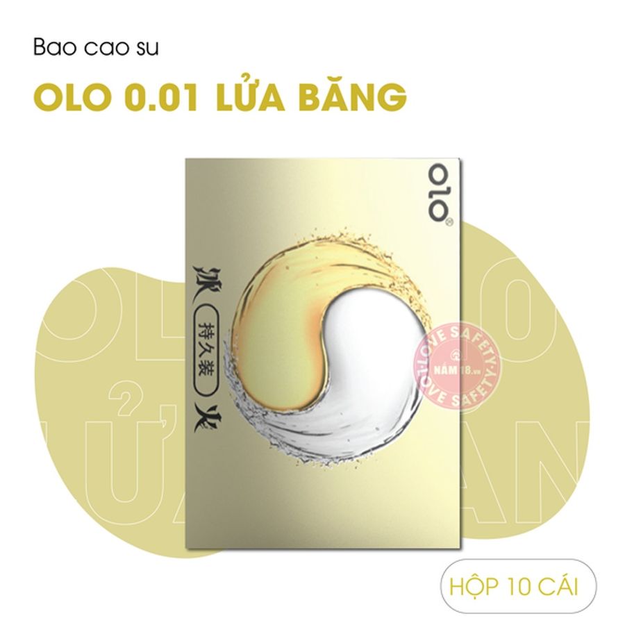(Hộp 10 Cái) Bao Cao Su Dành Cho Nam Giới OLO 0.01 Lửa Băng Chính hãng 741258