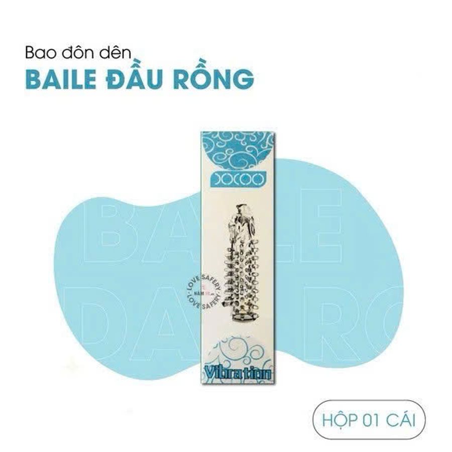 (Hộp 1 Cái) Bao Cao Su Đôn Dên Dành Cho Nam Giới Baile Đầu Rồng Rung Chính Hãng 741236