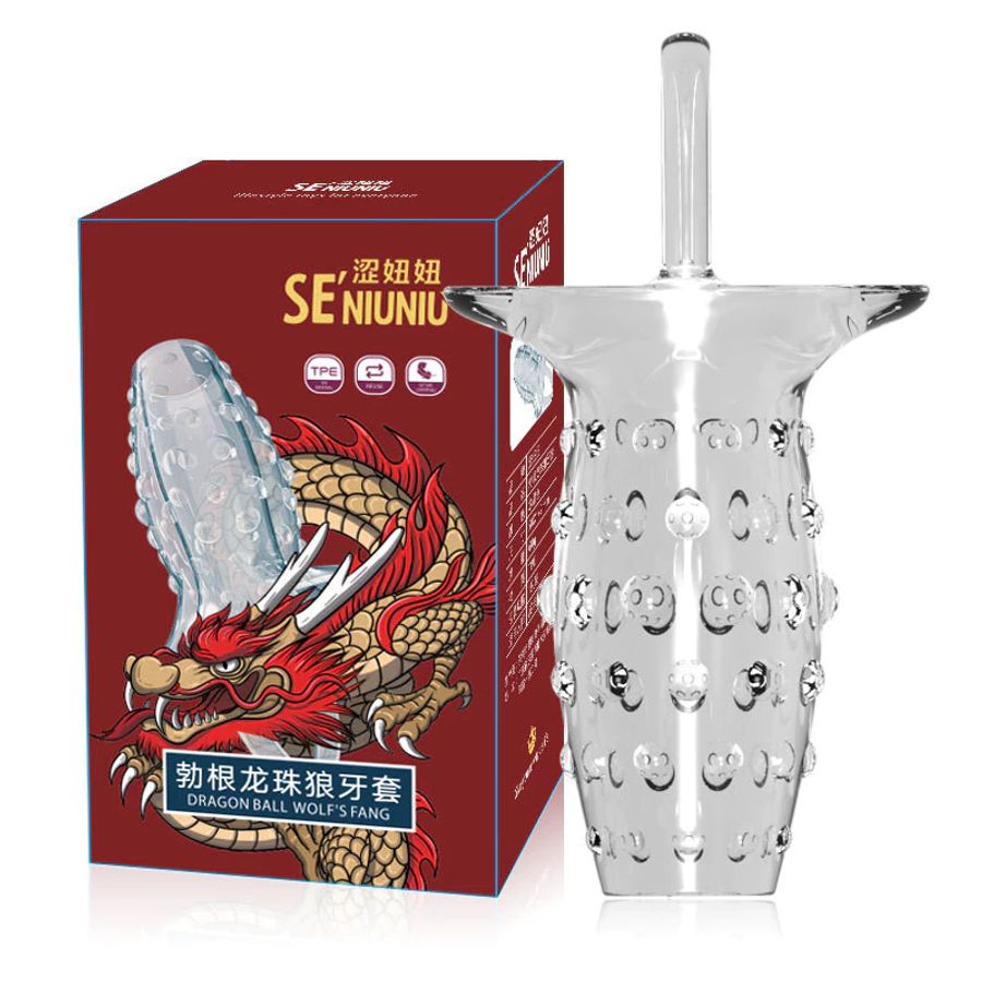 Bao Cao Su Đôn Dên Hở Đầu Có Quai Đeo Chống Tuột Chấm Bi Wolf's Fang