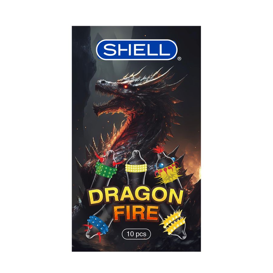 Bao cao su bao gai bi nổi lớn Shell Dragon Fire | Hộp 10 Cái 660439