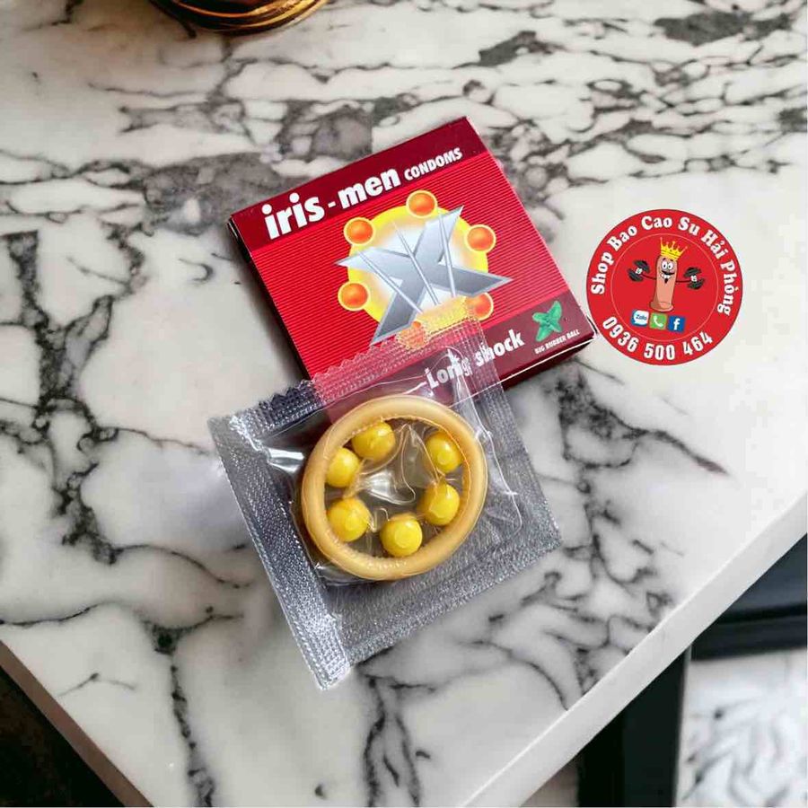 Bao Cao Su 9 Bi Dọc Thân Iris Men - Hộp 2 cái