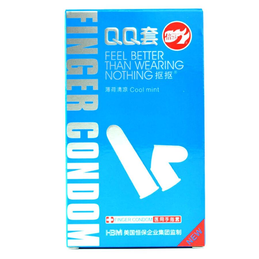 Bao cao su ngón tay mát lạnh Beilile QQ Cool Mint |  Hộp 10 cái