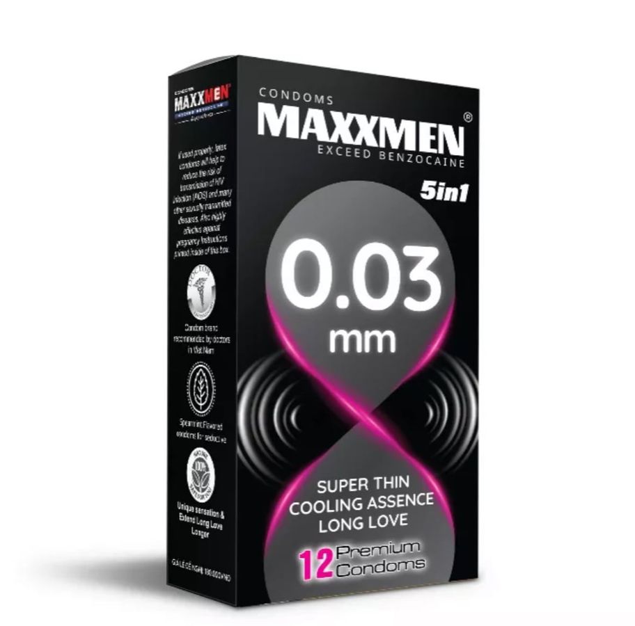 Bao cao su siêu mỏng, trơn, bạc hà, chống tuột Hộp 10Cái - Maxxmen 003 661649