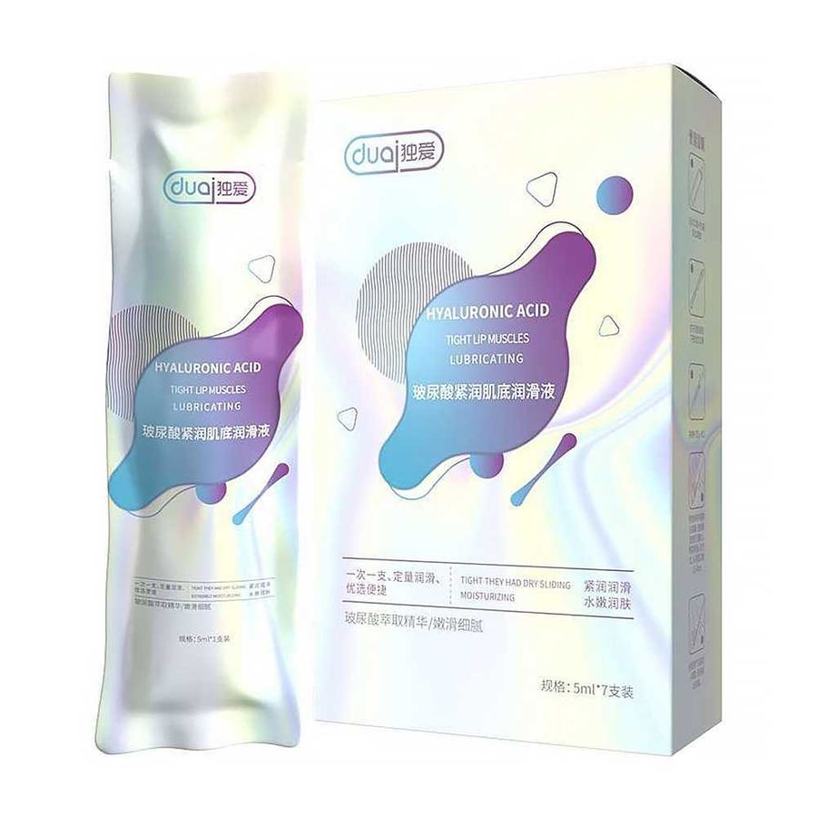 Gel bôi trơn ống bơm Duai Hyaluronic Acid - Dưỡng ẩm, se khít, không mùi - Hộp 7 ống