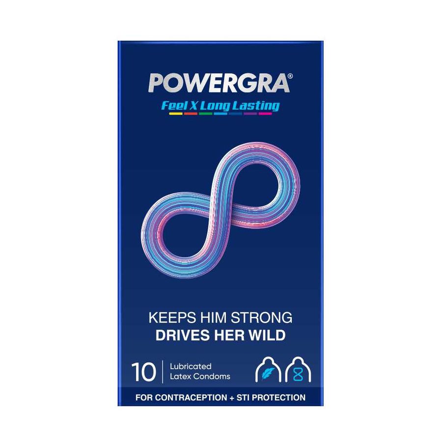 Bao cao su Powergra Feel X - Siêu mỏng, kéo dài, hương nhân sâm - Hộp 10 cái 662100