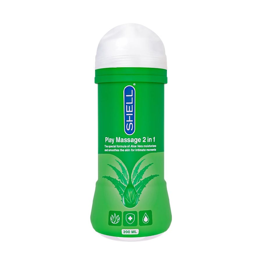 Gel bôi trơn Shell Play Massage 2 in 1 Aloe Vera - Chai 200ml 662192