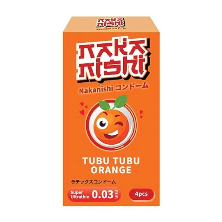 Bao cao su Nakanishi - Siêu mỏng 0.03mm - Hương cam - Hộp 4 cái 662431
