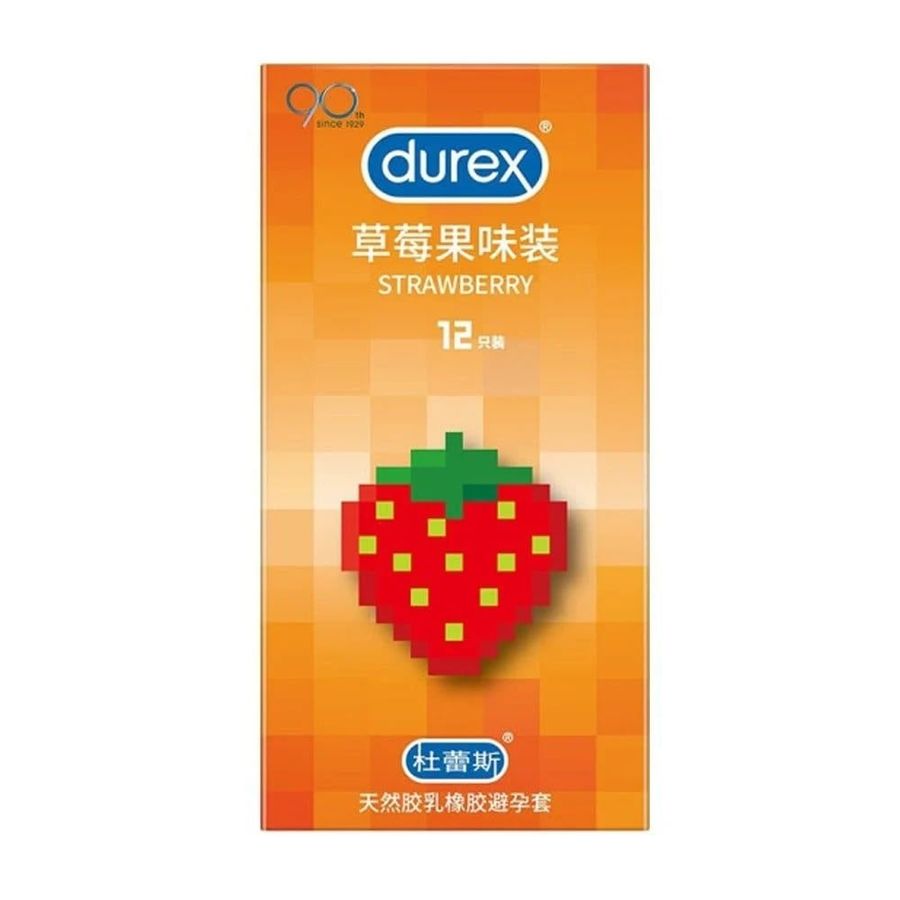 Bao cao su Durex Strawberry - Hương dâu, 56mm - Hộp 12 cái 662442
